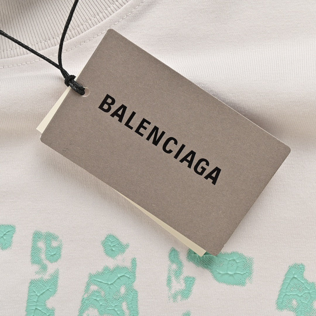 Balenciaga Distressed Logo T-Shirt in White