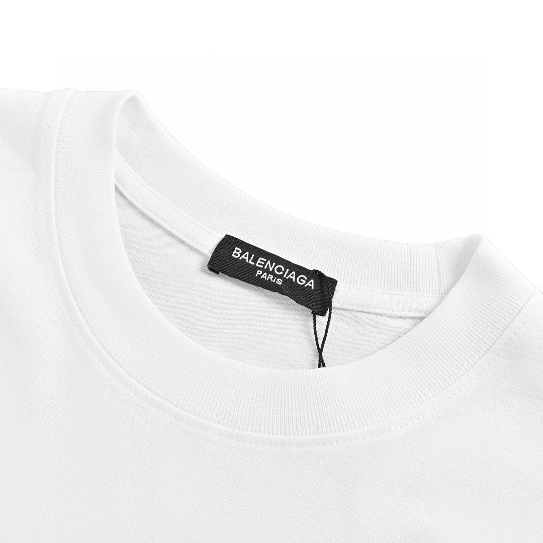 Balenciaga Dripping BB Logo T-Shirt (White)