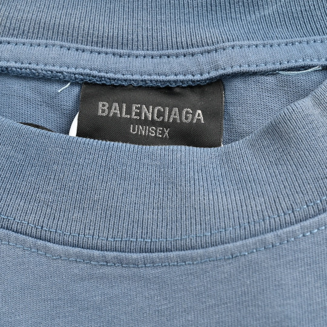 Balenciaga Flame Graphic T-Shirt (Blue)