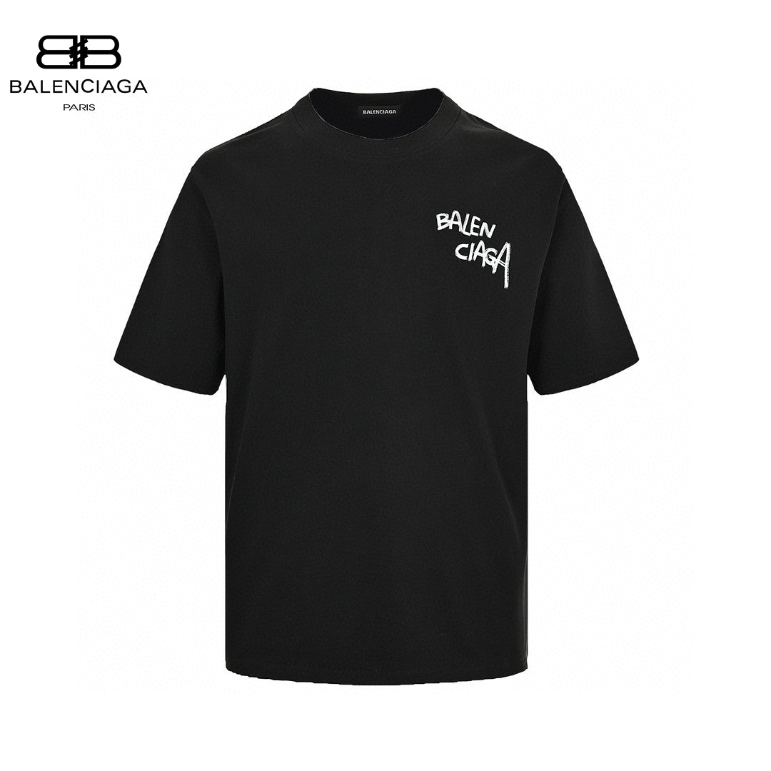 Balenciaga Graffiti Logo Black T-Shirt