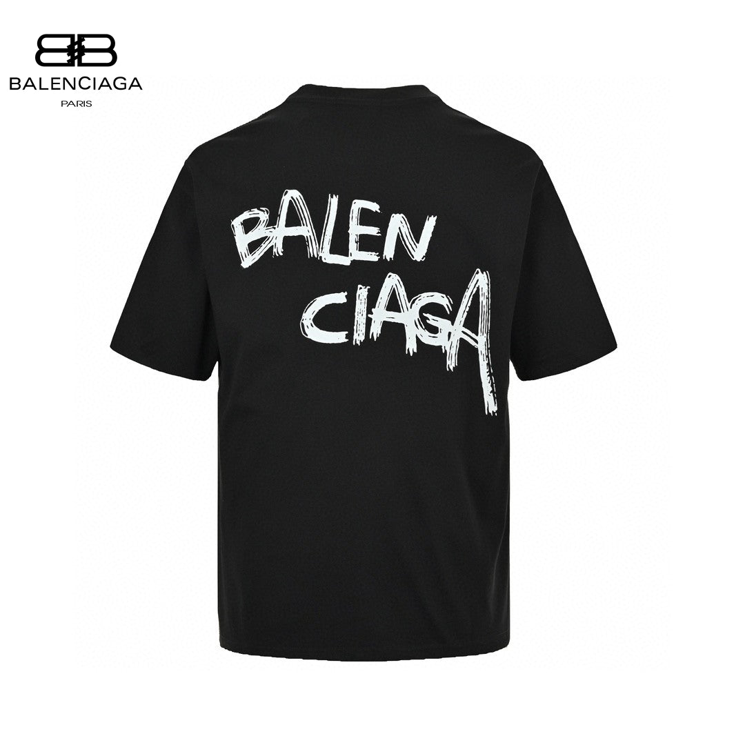 Balenciaga Graffiti Logo Black T-Shirt