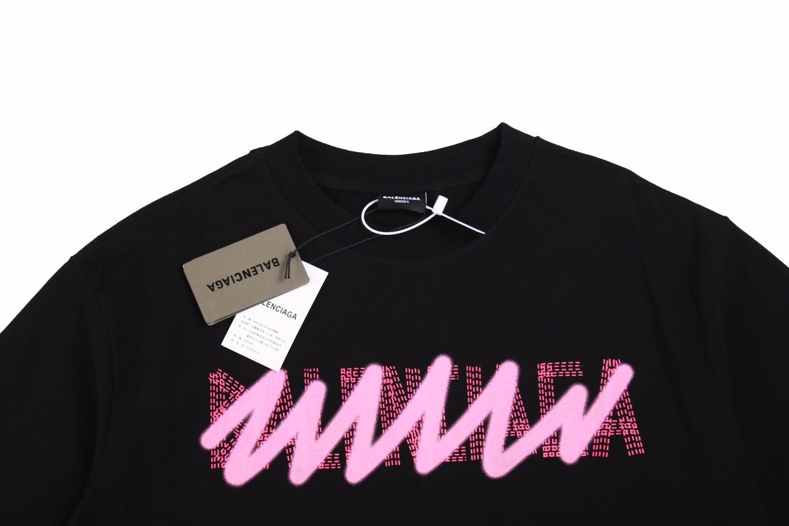 BALENCIAGA GRAFFITI LOGO T-SHIRT BLACK