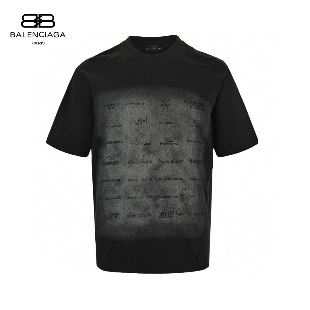 Balenciaga Graphic Print T-Shirt (Black)