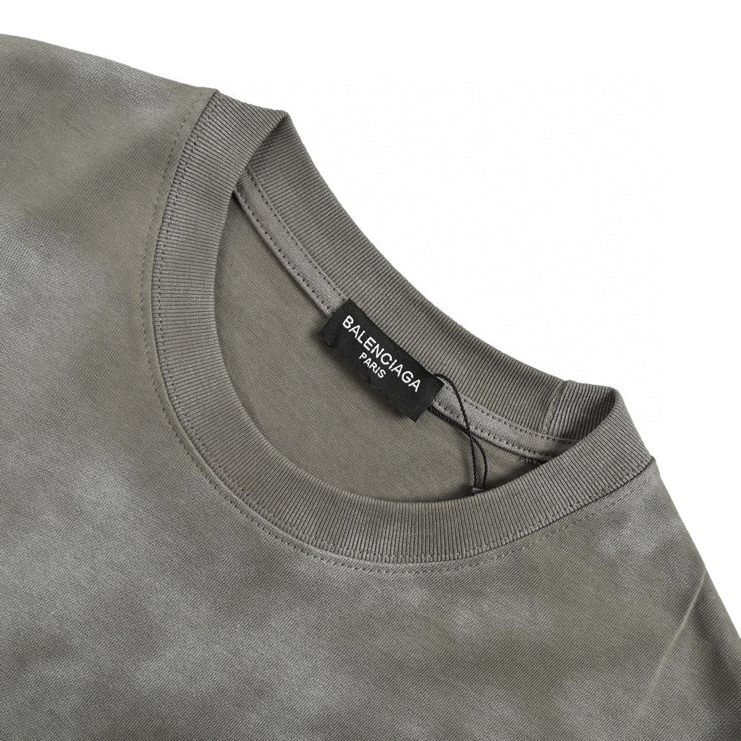 Balenciaga Grey Tie-Dye T-Shirt