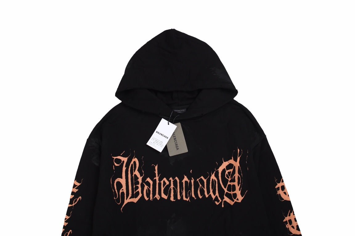 BALENCIAGA LOGO HOODIE BLACK