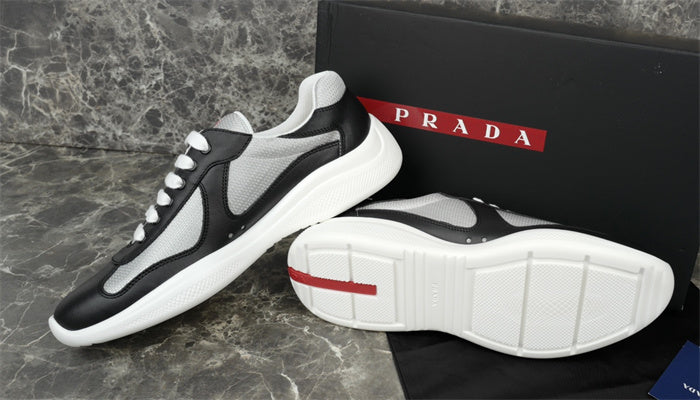 PRADA AMERICA'S CUP BLACK & SILVER SNEAKERS