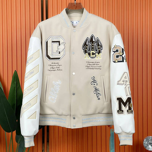 Off White x AC MilanBaseball Jacket