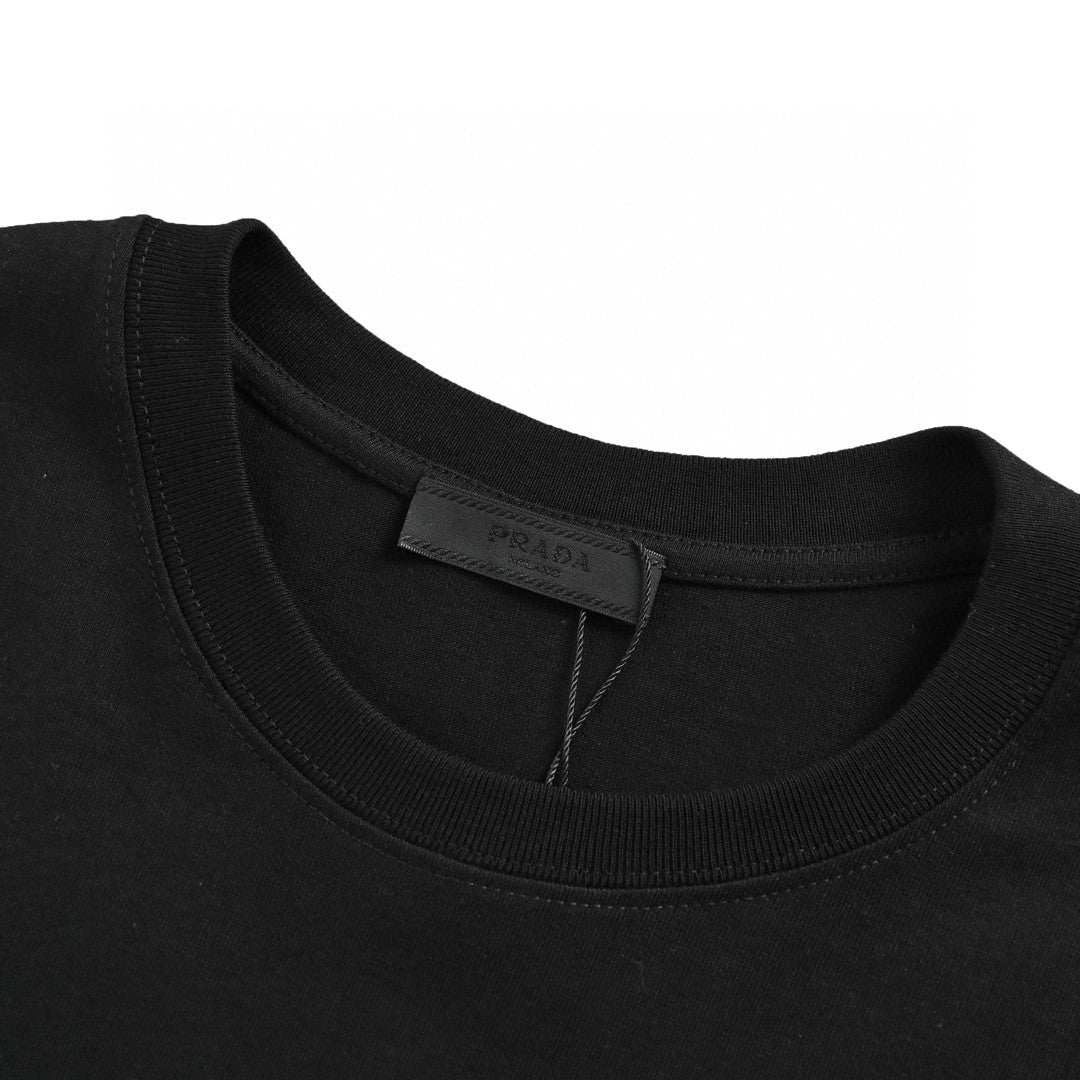 Chic Black Prada T-Shirt with Elegant Branding