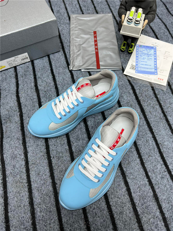 PRADA AMERICA'S CUP LIGHT BLUE SILVER SOFT RUBBER Sneakers