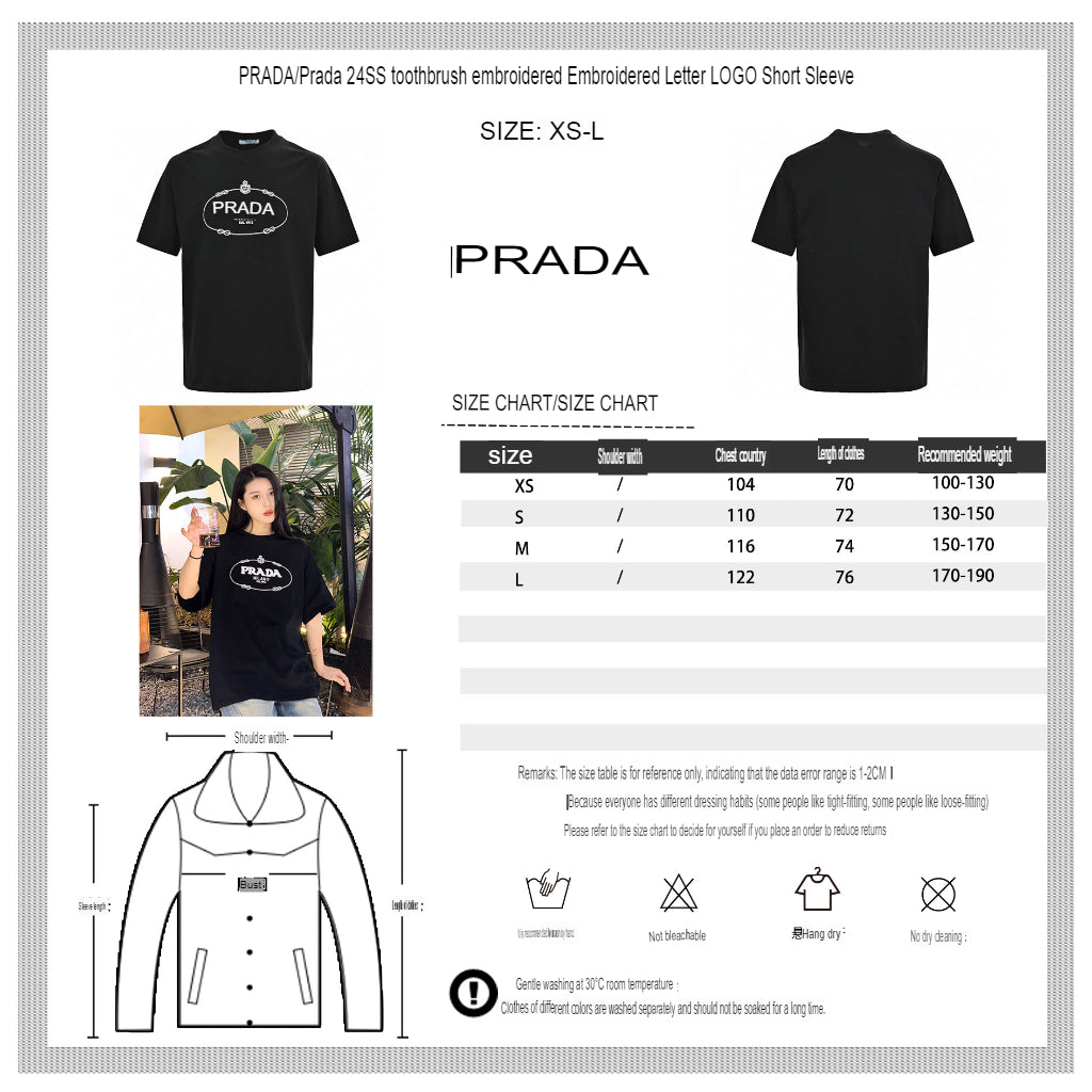 Chic Prada Milano Black Logo Tee