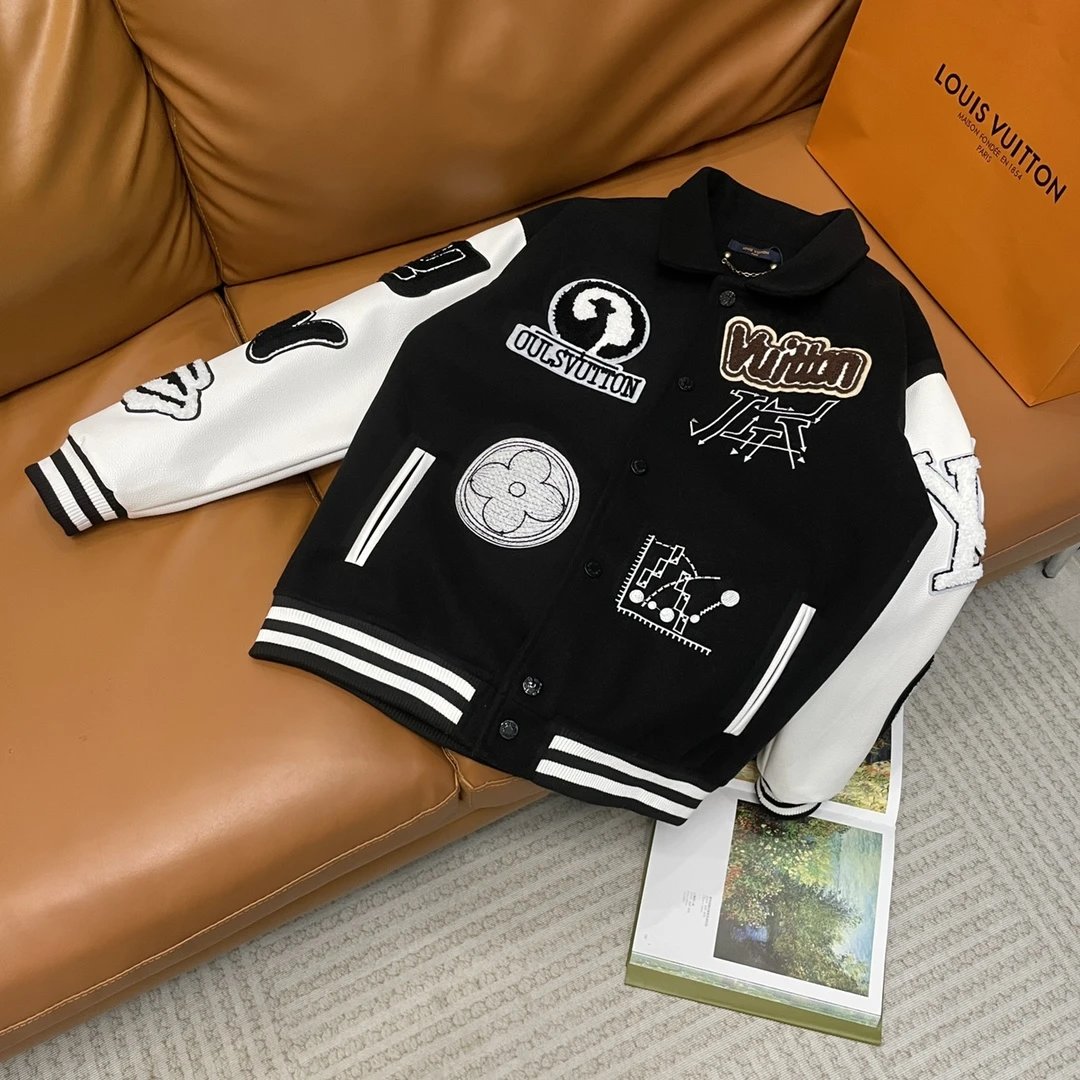 ✨ Louis Vuitton Black Varsity Jacket #03 ✨