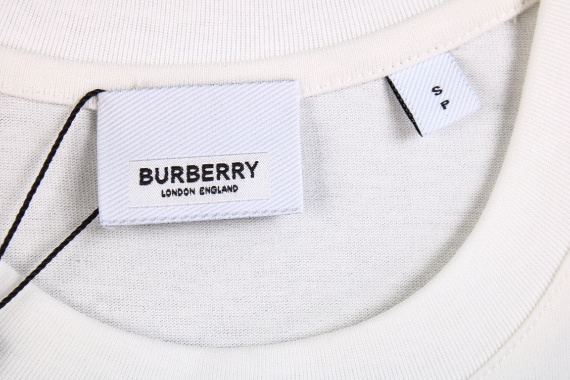 Burberry Check Panel T-Shirt (White)