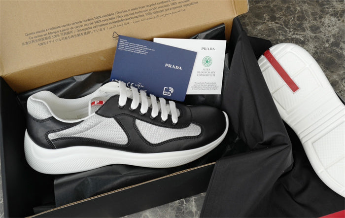 PRADA AMERICA'S CUP BLACK & SILVER SNEAKERS