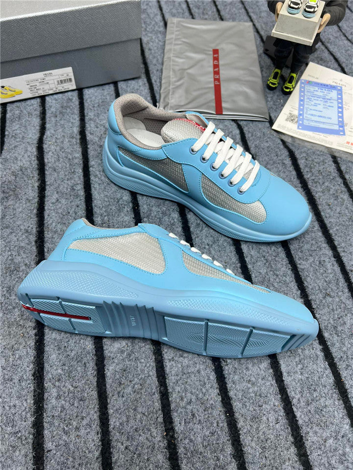 PRADA AMERICA'S CUP LIGHT BLUE SILVER SOFT RUBBER Sneakers