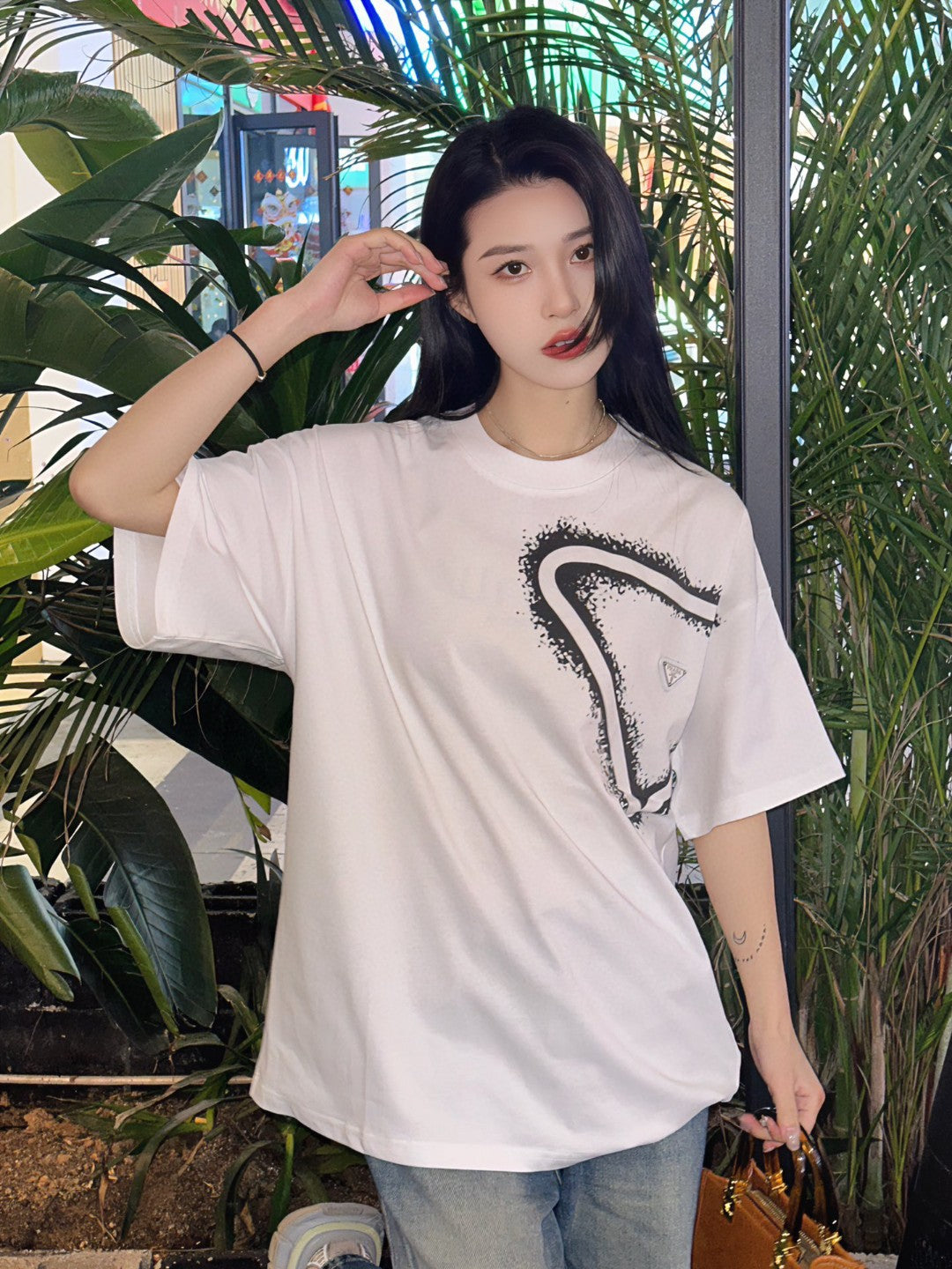 Stylish Prada Graphic Logo Tee