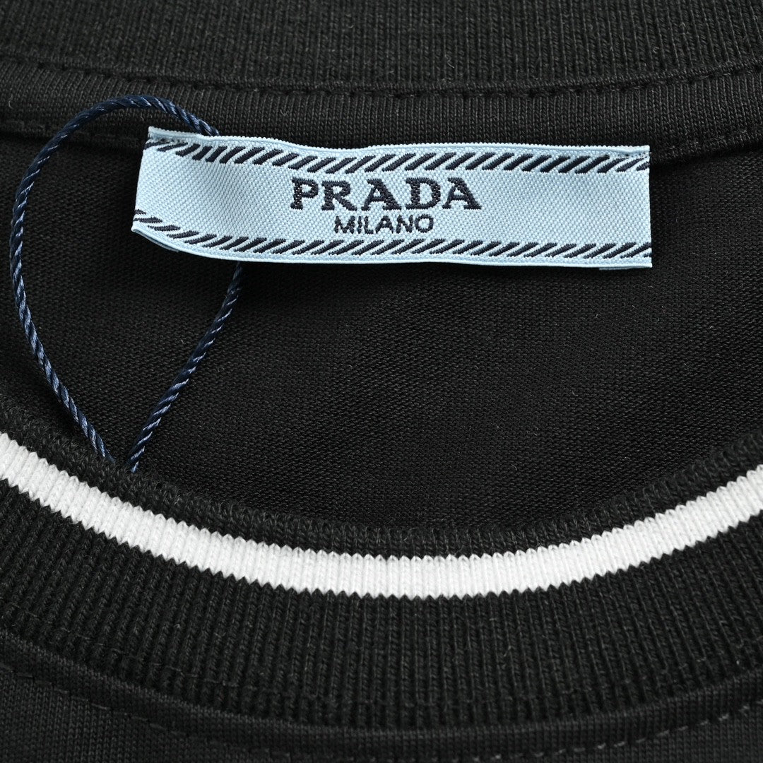 Elegant Black PRADA MILANO T-Shirt