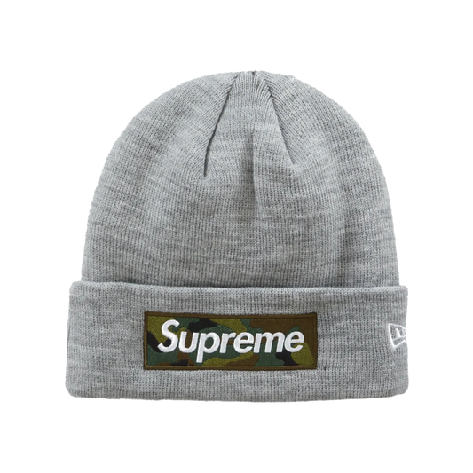 Supreme New Era Box Logo Beanie (FW23) Heather Grey