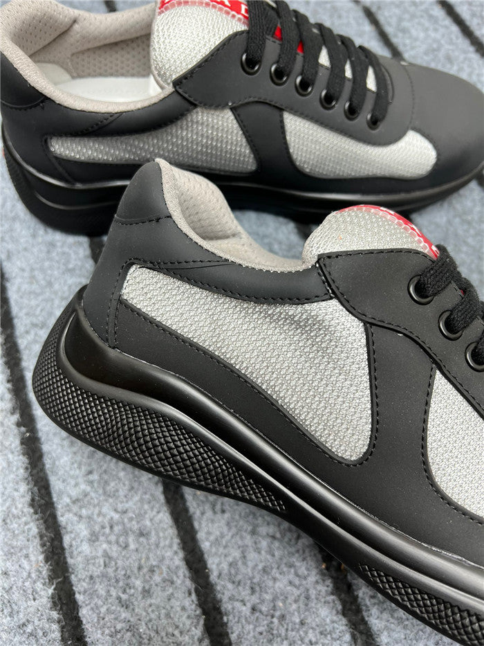 PRADA America's Cup Soft Rubber Sneakers in Black and Silver