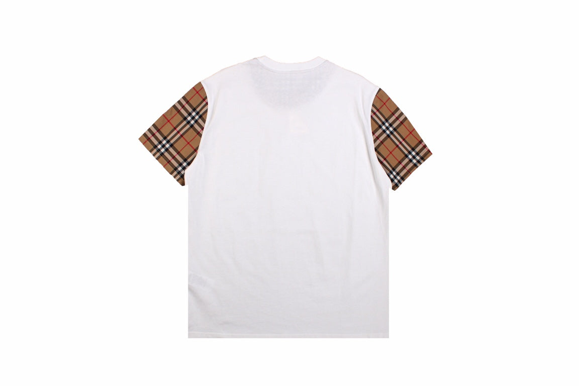 Burberry Check Sleeve T-Shirt (White)