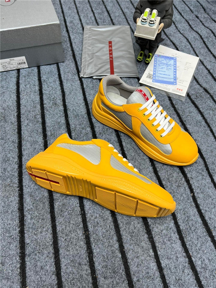 Prada America's Cup Soft Rubber Sneakers in Stylish Yellow and Silver