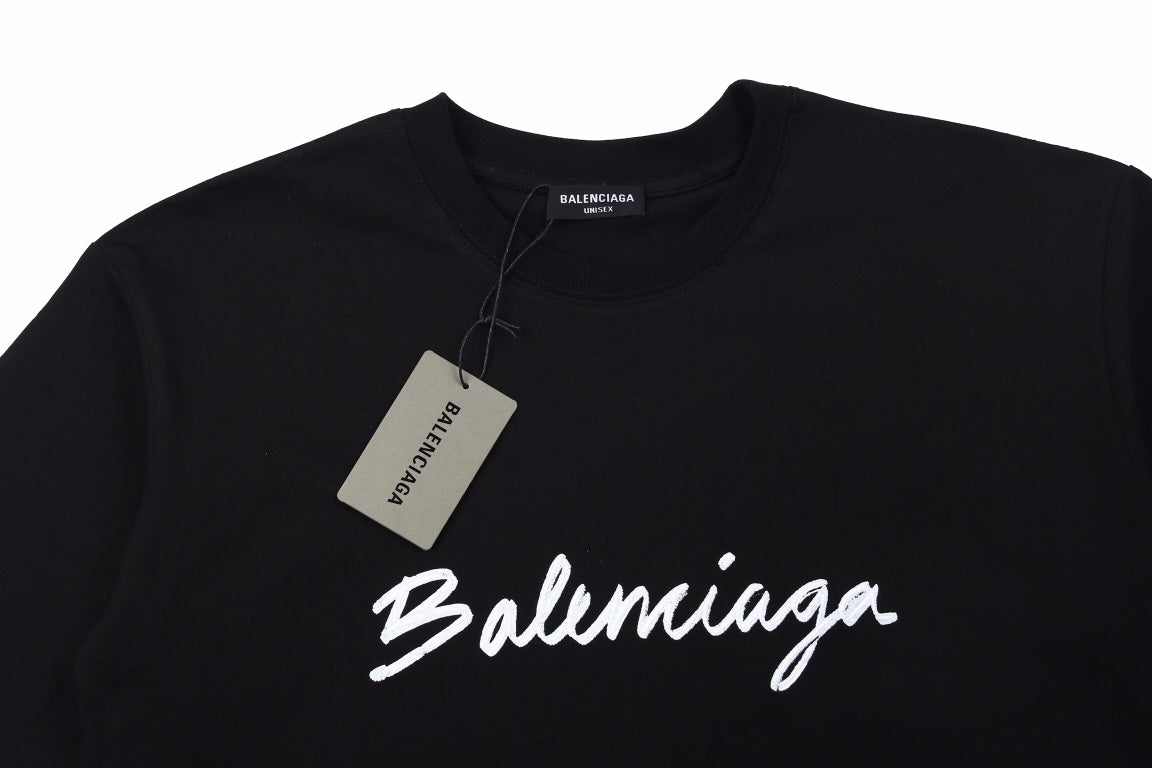 Balenciaga T-shirt with Script Logo (Black)