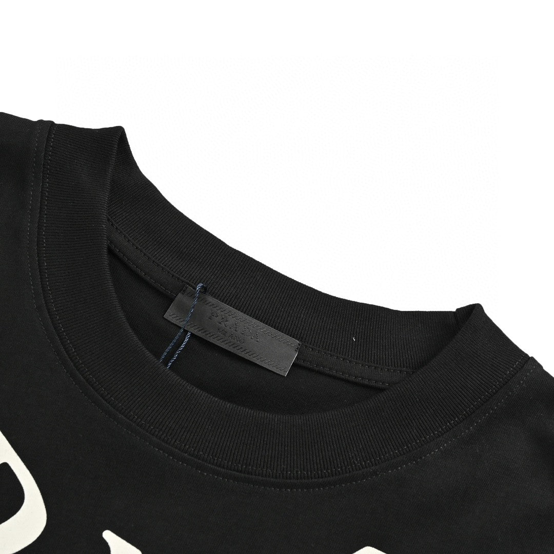 Prada Statement T-Shirt - Sleek Black with Striking Logo Design