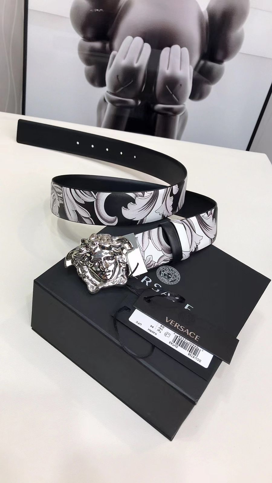 Versace La Medusa Silver Baroque Reversible Belt