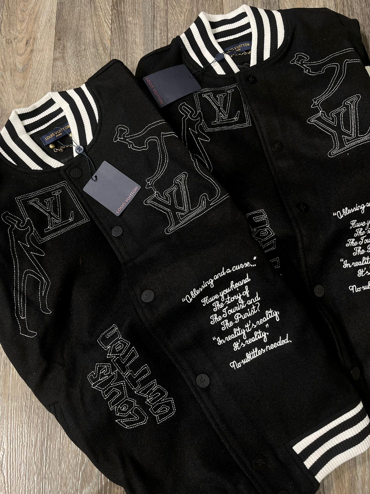 LOUIS VUITTON || Forever Leather Wool Varsity Jacket