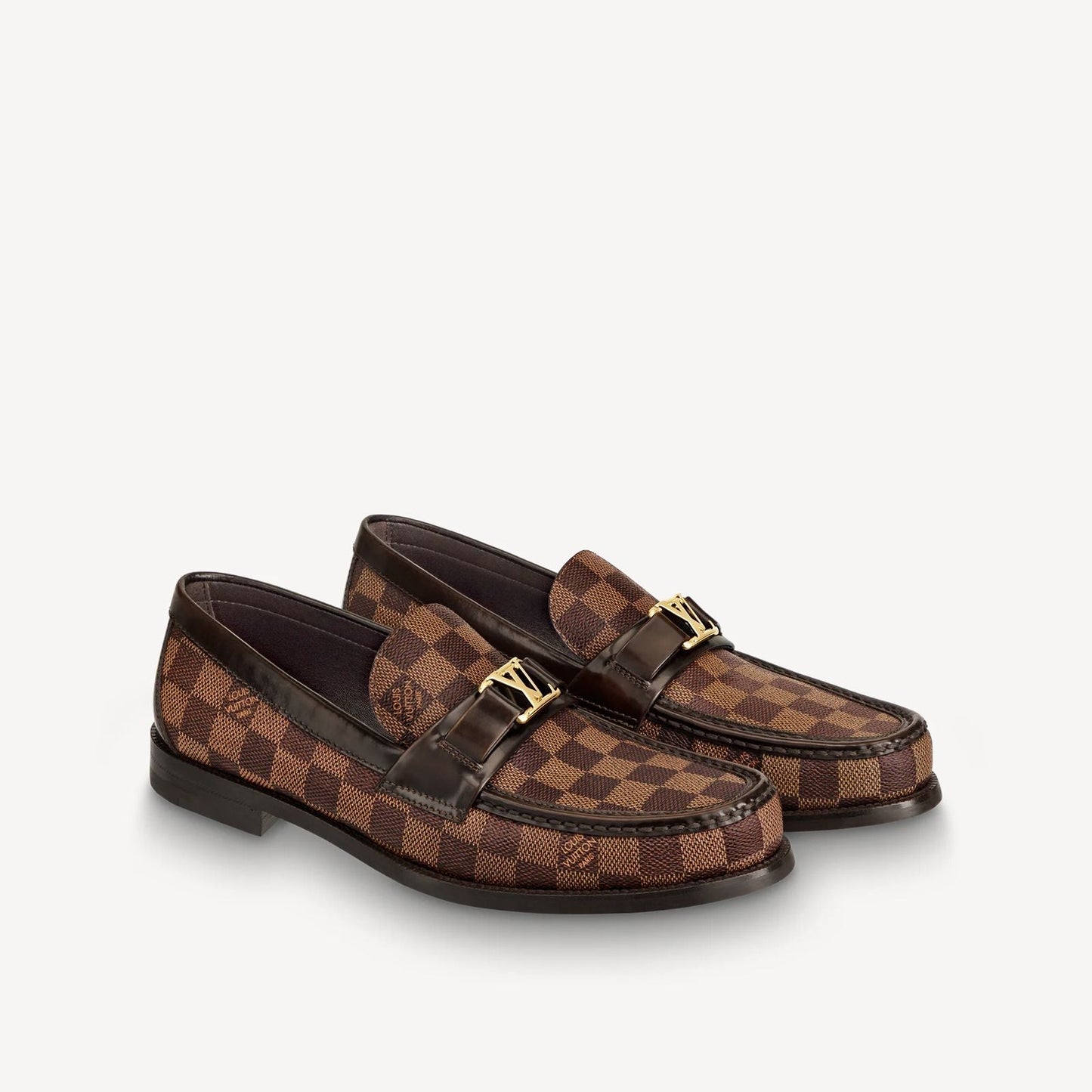 LOUIS VUITTON ||  LOAFERS BOOTS CALF LEATHER MONOGRAM LV FOR MEN /BROWN