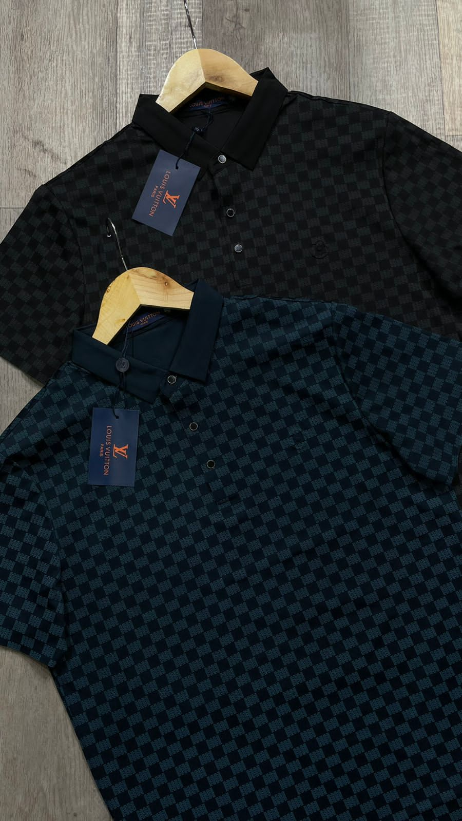 LOUIS VUITTON || Checkered Style Men's T-Shirt