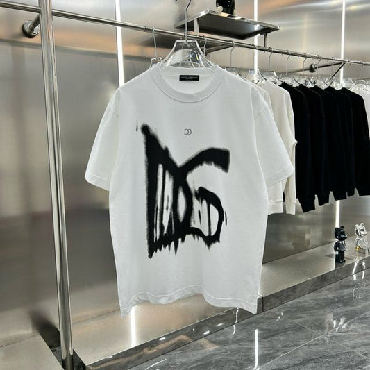 Dolce & Gabbana || Giant Logo Graffiti White T-Shirt