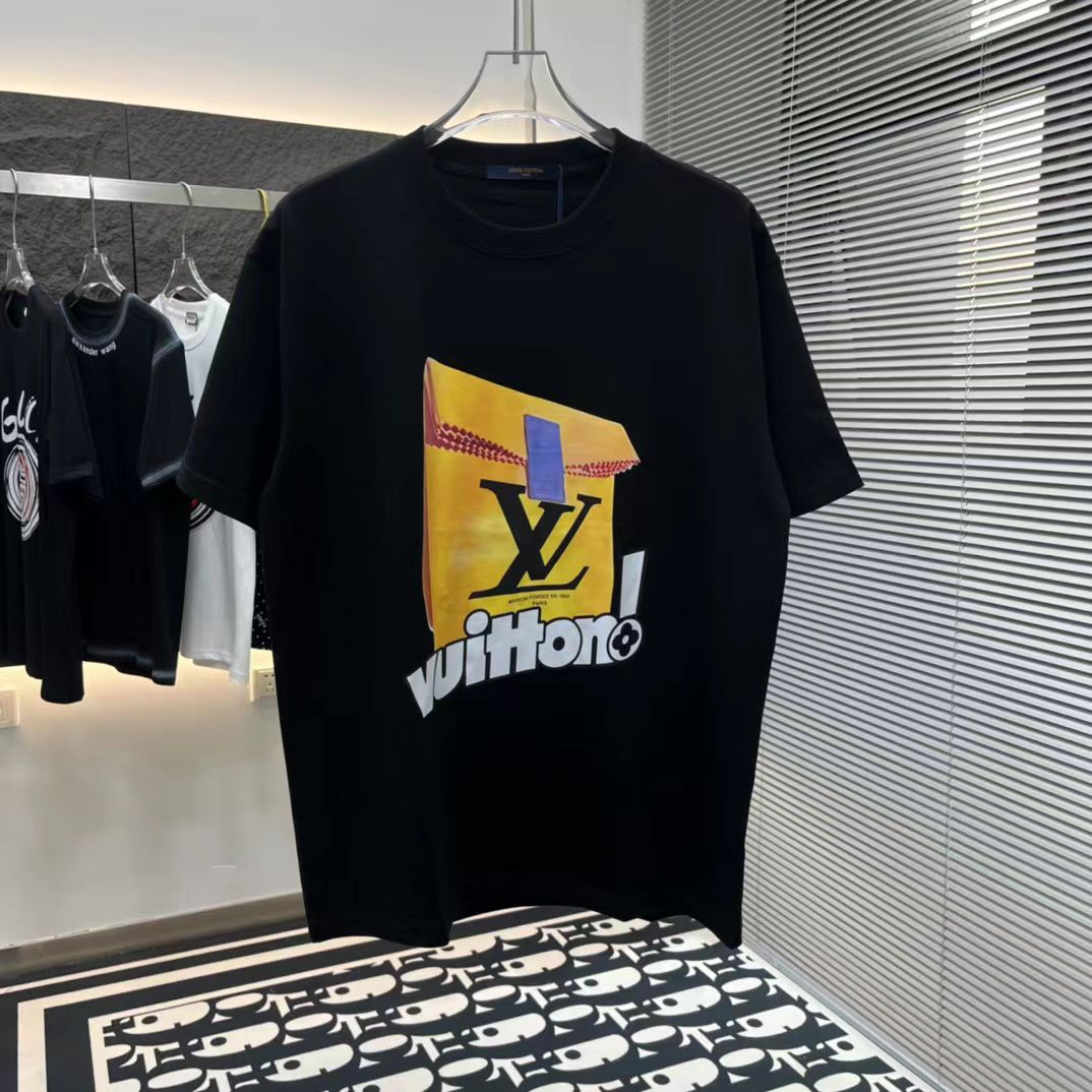 LOUIS VUITTON || 2024 SUMMER NEW SHORT-SLEEVE BLACK T-SHIRT