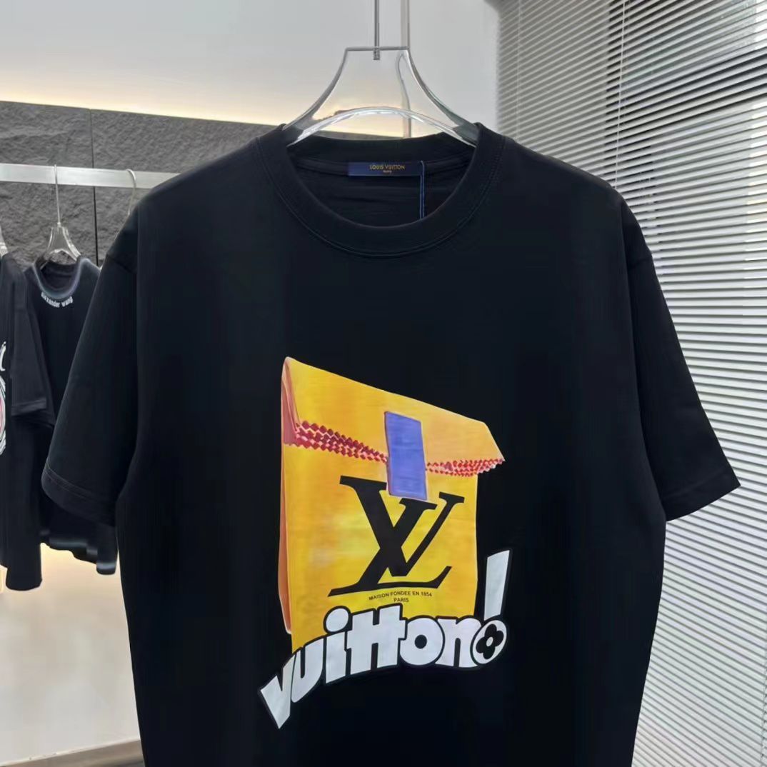 LOUIS VUITTON || 2024 SUMMER NEW SHORT-SLEEVE BLACK T-SHIRT