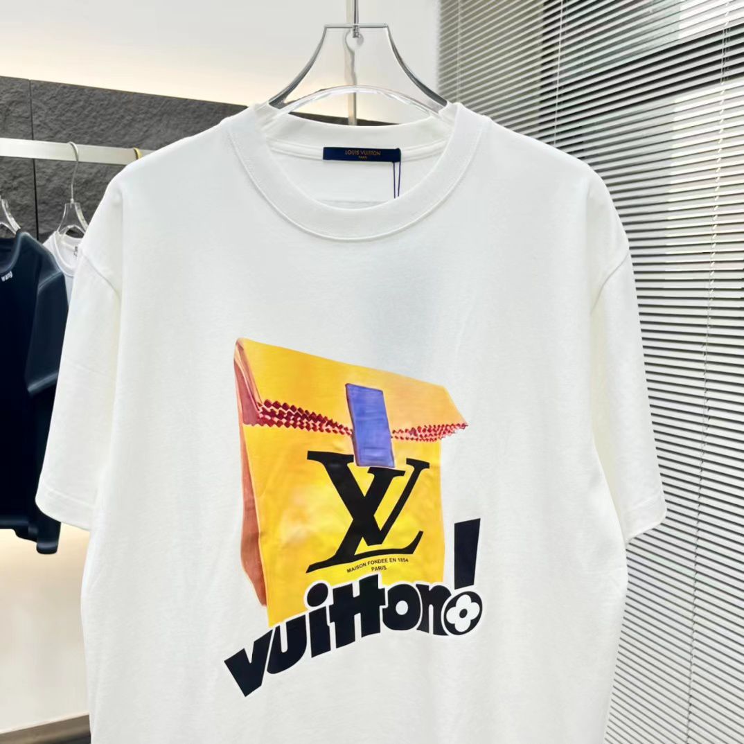 LOUIS VUITTON || 2024 SUMMER NEW SHORT-SLEEVE WHITE T-SHIRT