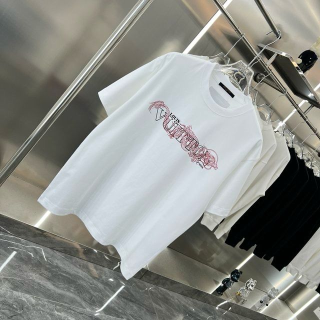 LOUIS VUITTON || Dragon Vintage Letter Print White T-Shirt