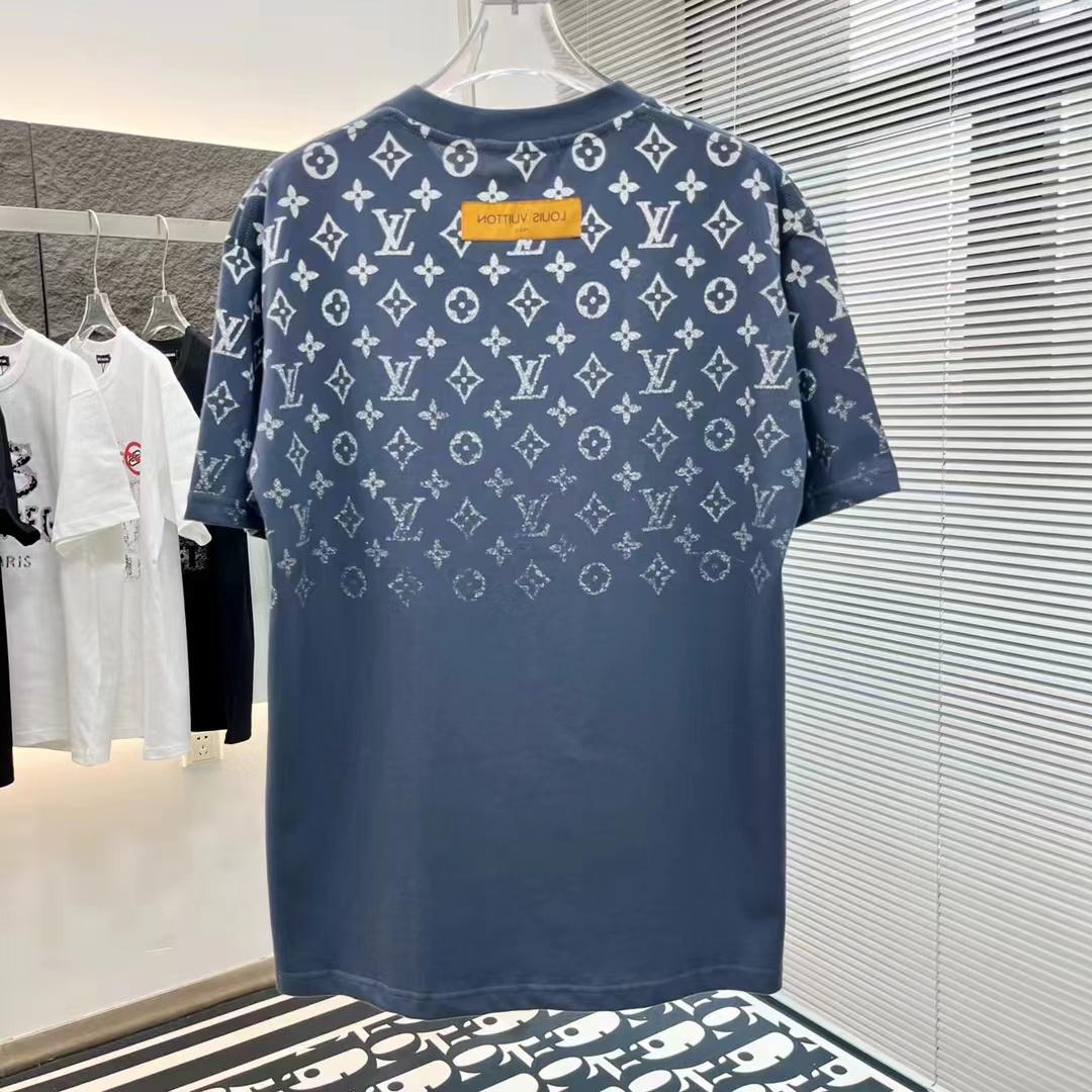 LOUIS VUITTON || Oversize Gradient Cotton Blue T-Shirt