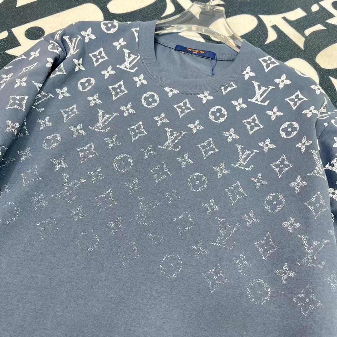 LOUIS VUITTON || Oversize Gradient Cotton Blue T-Shirt