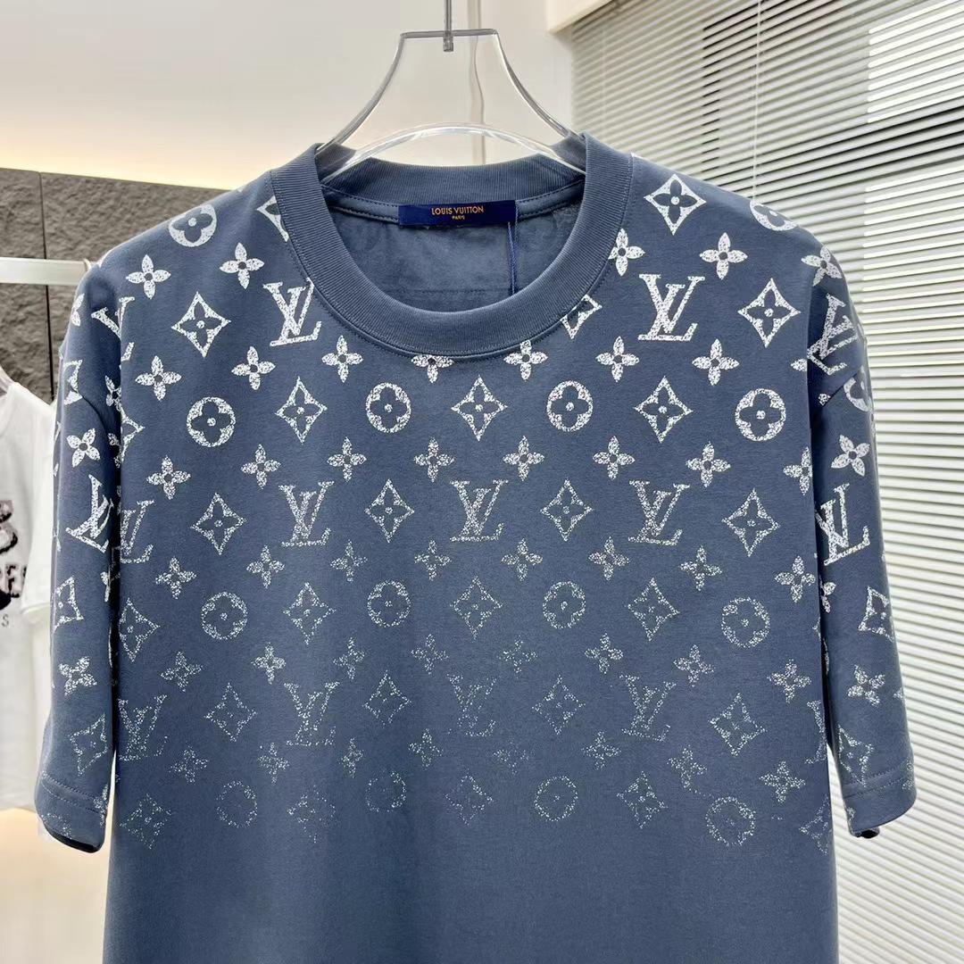 LOUIS VUITTON || Oversize Gradient Cotton Blue T-Shirt