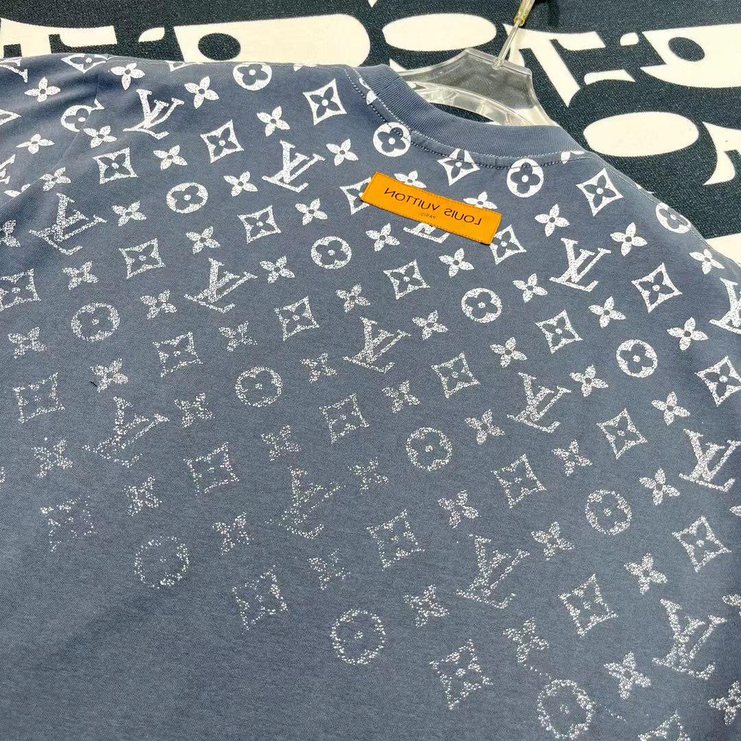 LOUIS VUITTON || Oversize Gradient Cotton Blue T-Shirt