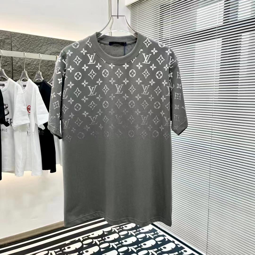 LOUIS VUITTON || Oversize Gradient Cotton Grey T-Shirt