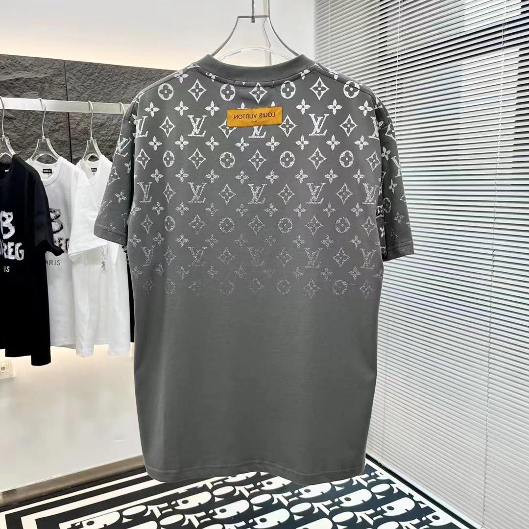 LOUIS VUITTON || Oversize Gradient Cotton Grey T-Shirt