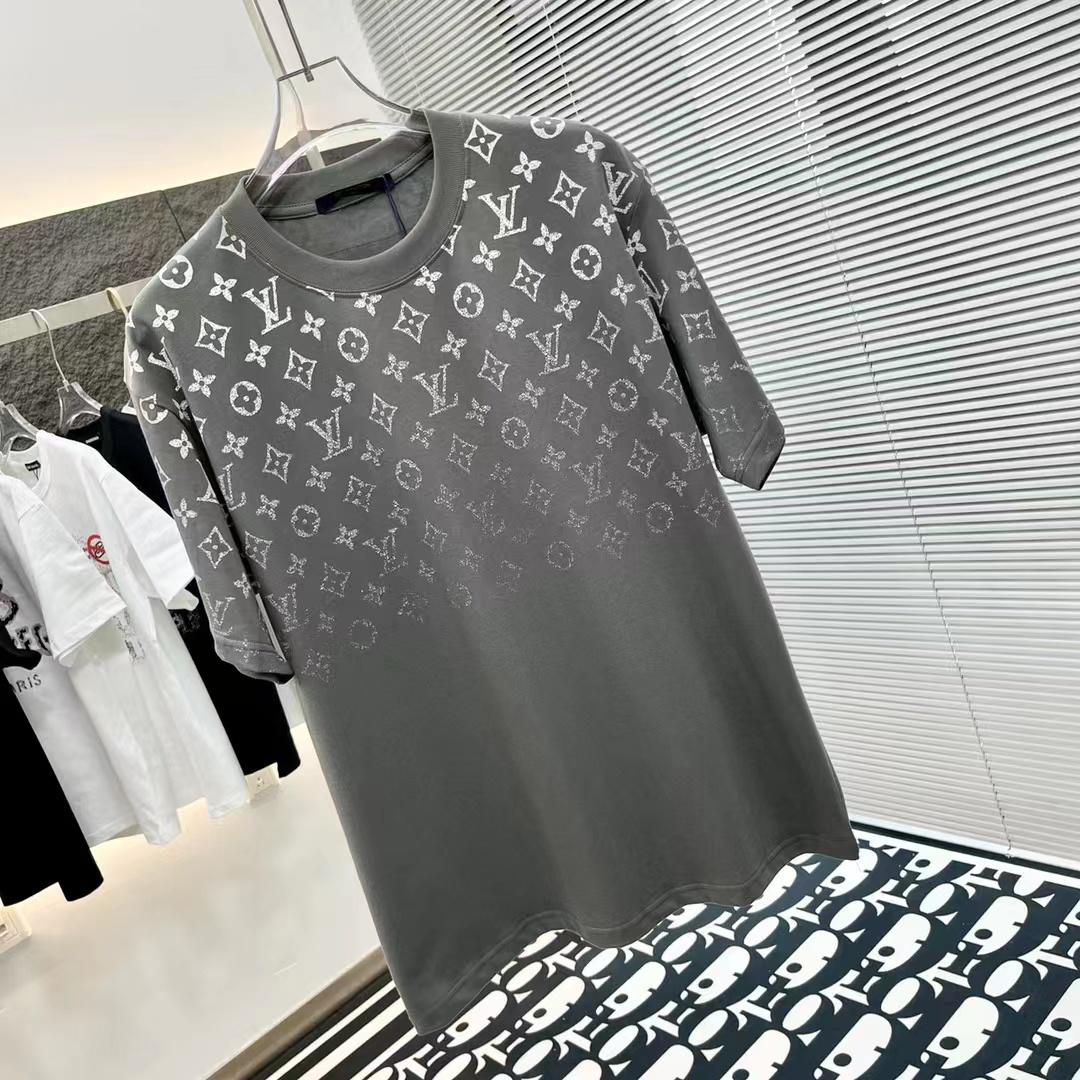 LOUIS VUITTON || Oversize Gradient Cotton Grey T-Shirt