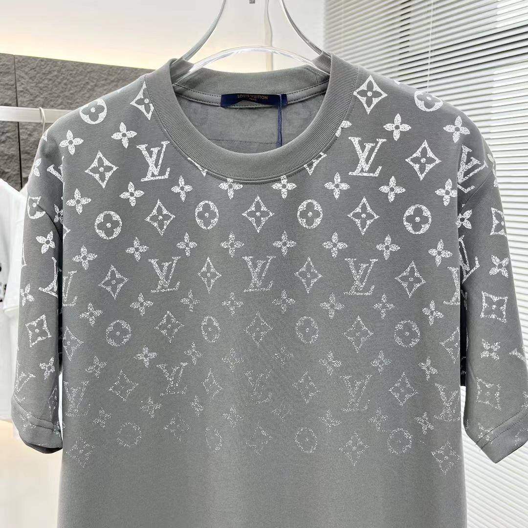 LOUIS VUITTON || Oversize Gradient Cotton Grey T-Shirt