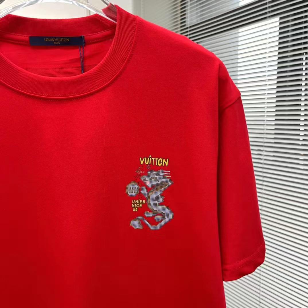 LOUIS VUITTON || Short-Sleeved Cotton T-Shirt