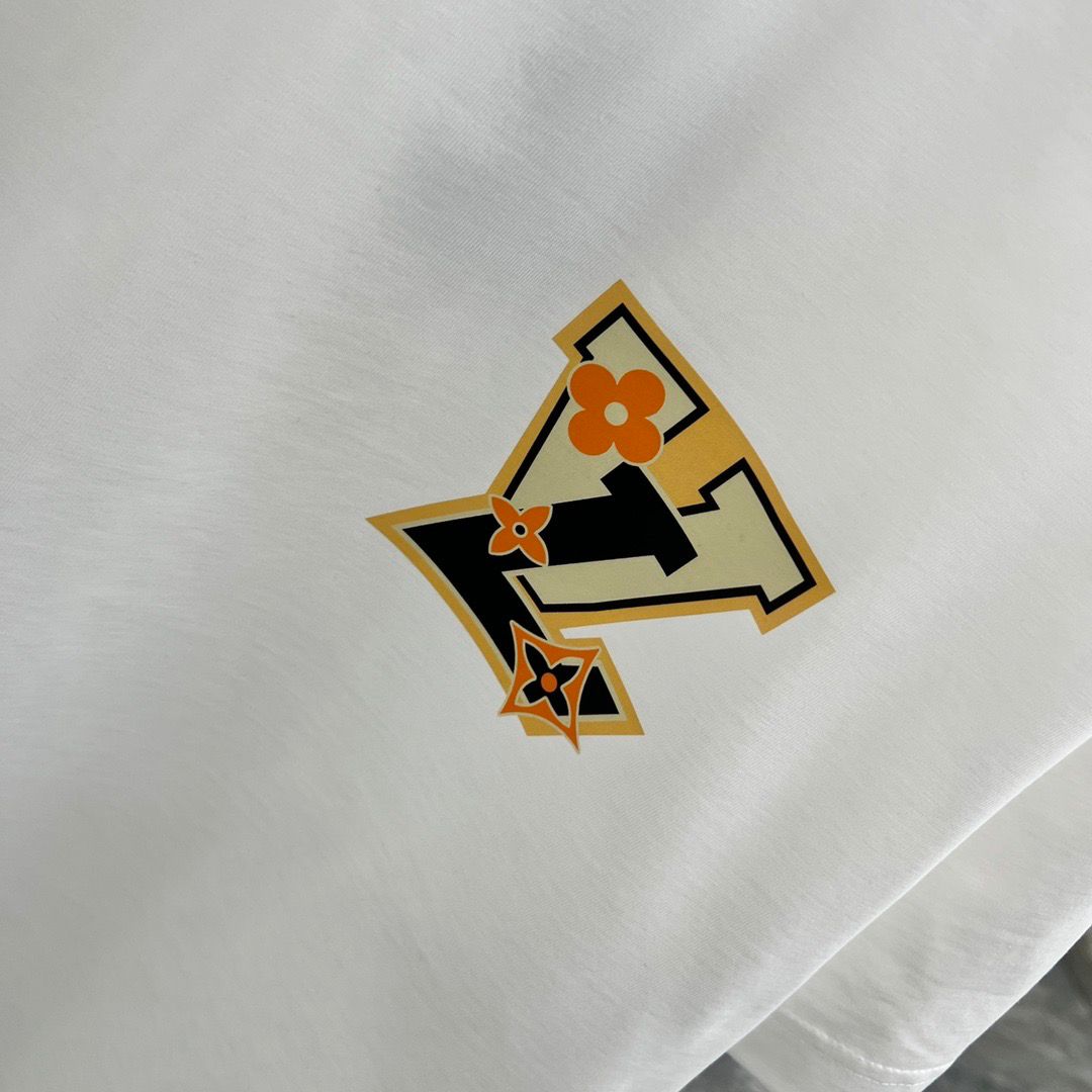 LOUIS VUITTON || White Drop Shoulder T-shirt