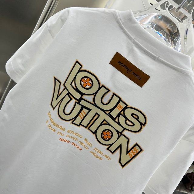 LOUIS VUITTON || White Drop Shoulder T-shirt