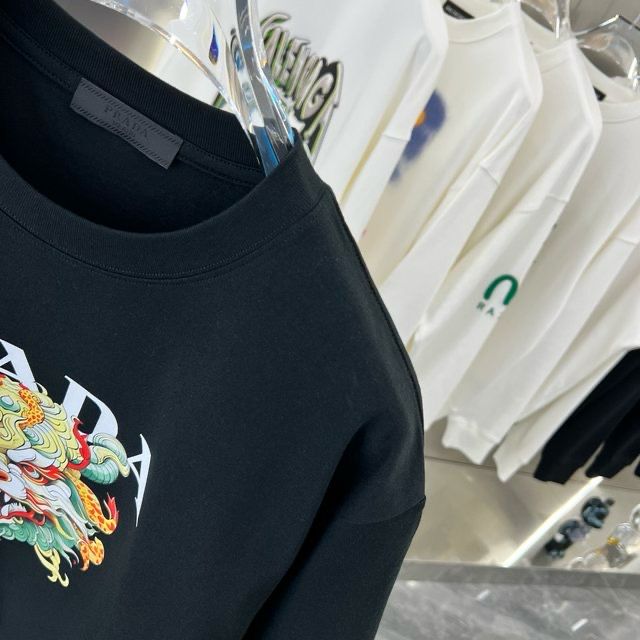 PRADA || PREMIUM DRAGON LOGO PRINT BLACK T-SHIRT