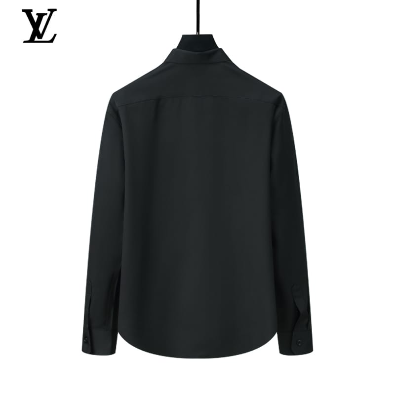 LOUIS VUITTON || Shirt V-Neck Embroidery Logo Printed Pattern / BLACK