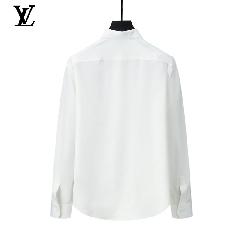 LOUIS VUITTON || Shirt V-Neck Embroidery Logo Printed Pattern / WHITE