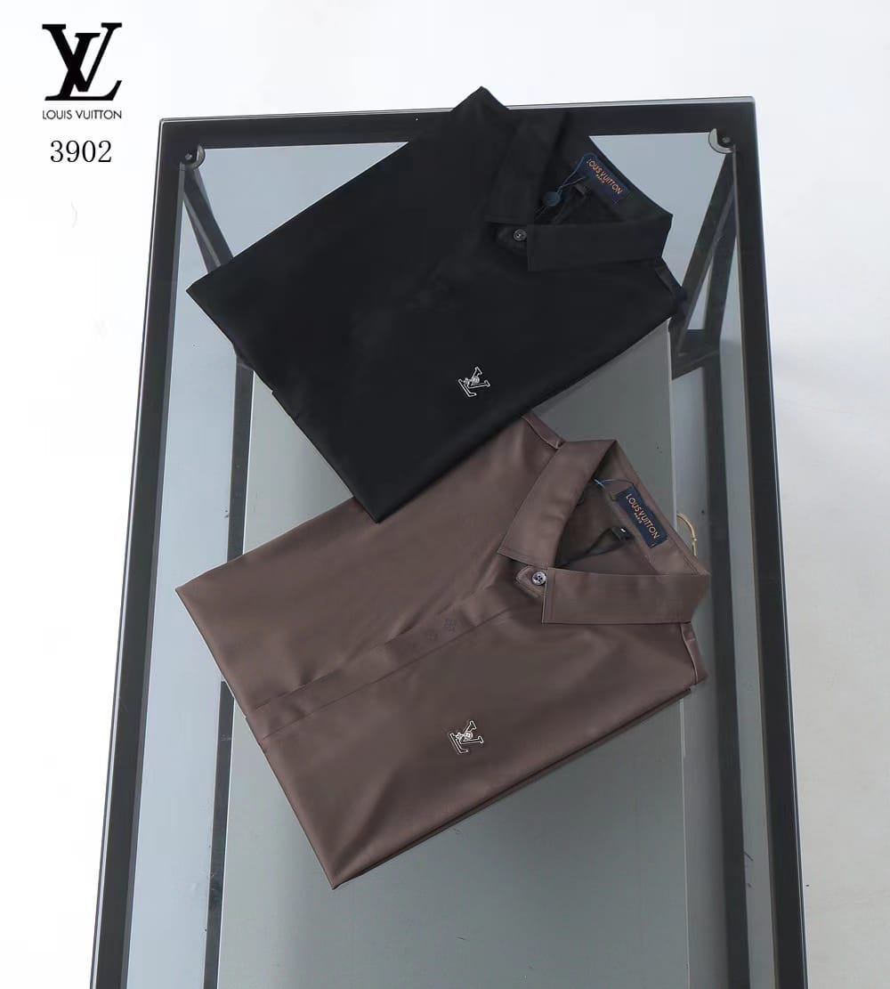 LOUIS VUITTON || Formal Half Sleeve Black/Brown Solid Shirt - Pareto